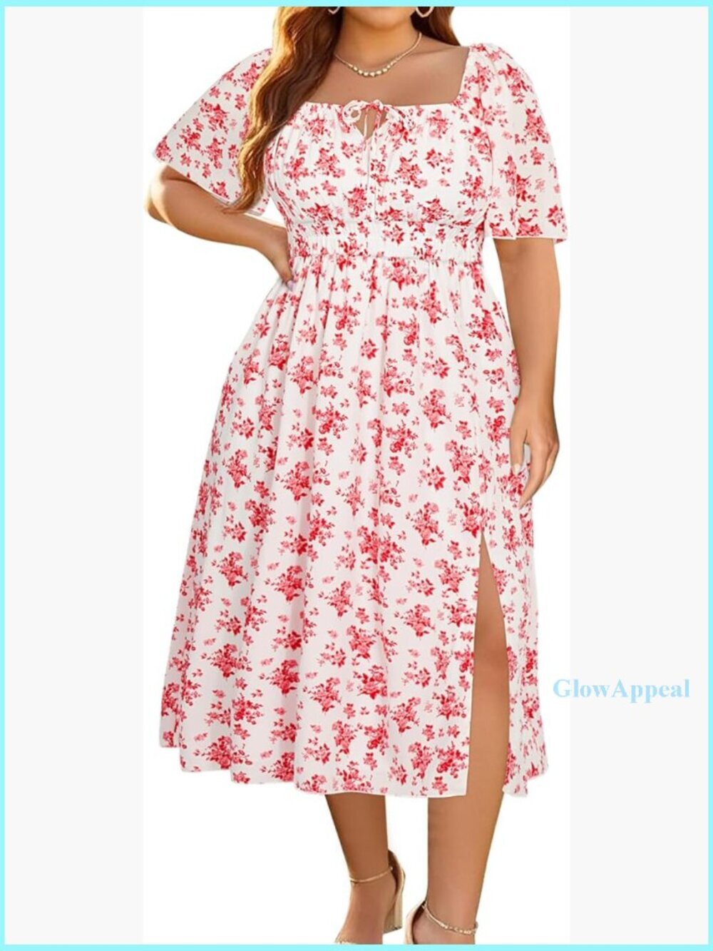 Plus Size Milkmaid Sundress Floral Midi Dress Boho Casual Summer Wedding